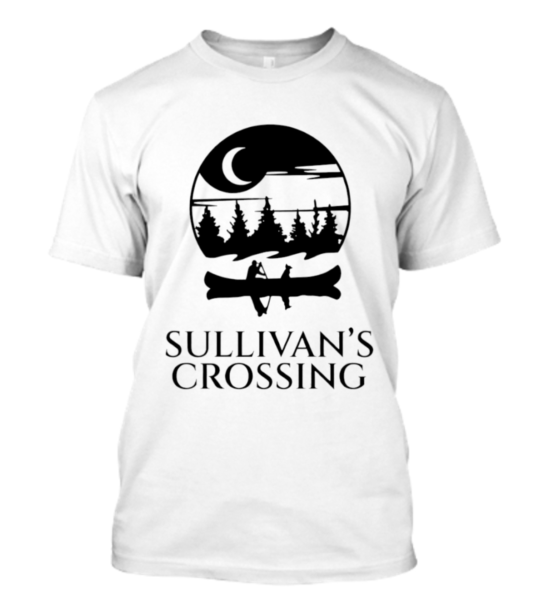 Sullivan's Crossing Canoe Moon Scene Nature Adventure T-Shirt