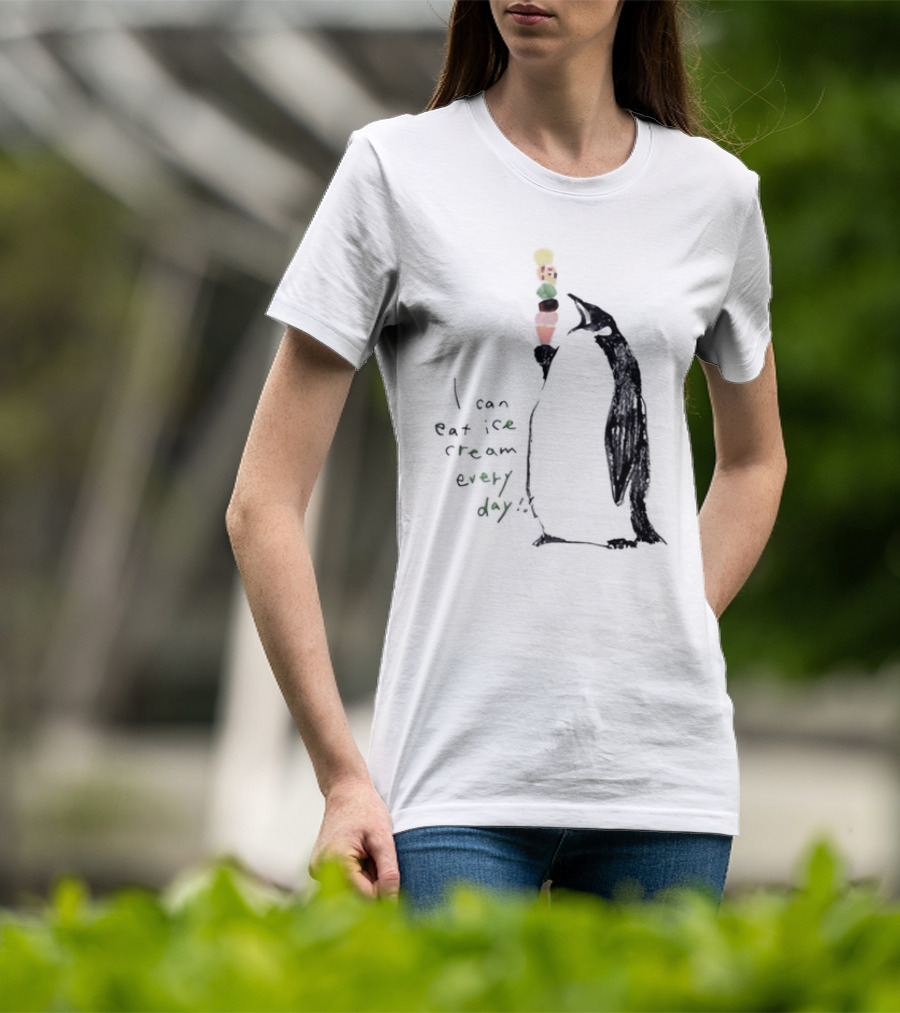 Penguin Eating Ice Cream I Can Eat Ice Cream Every Day T-Shirt