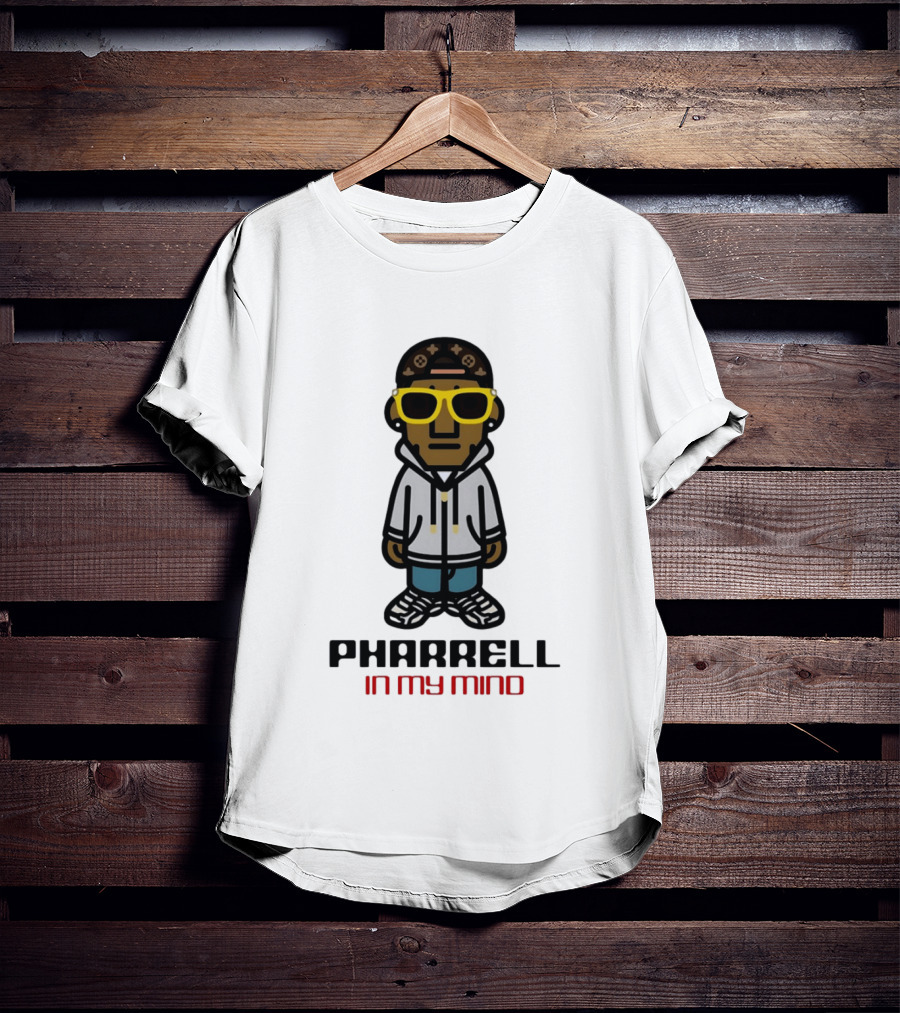 Pharrell In My Mind Cartoon Style Yellow Glasses T-Shirt