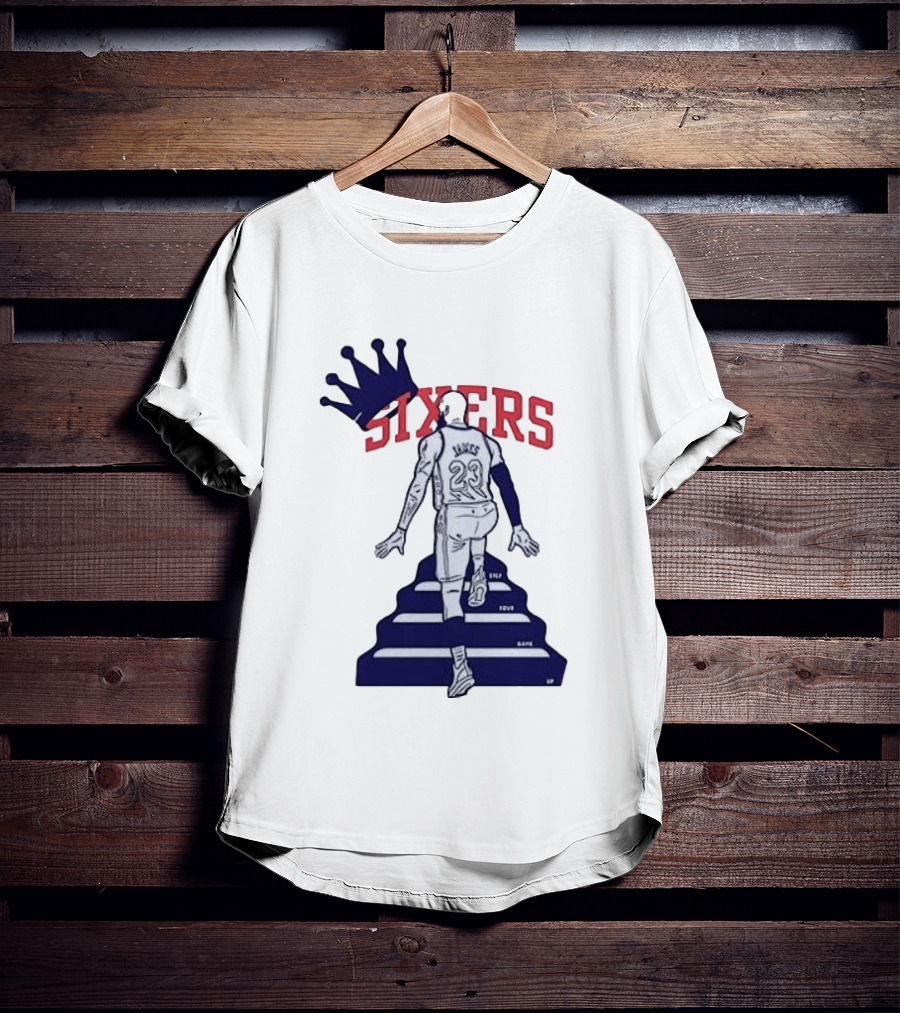 Philadelphia 76ers Sixers Lebron James Crowned Steps Silhouette 23 T-Shirt