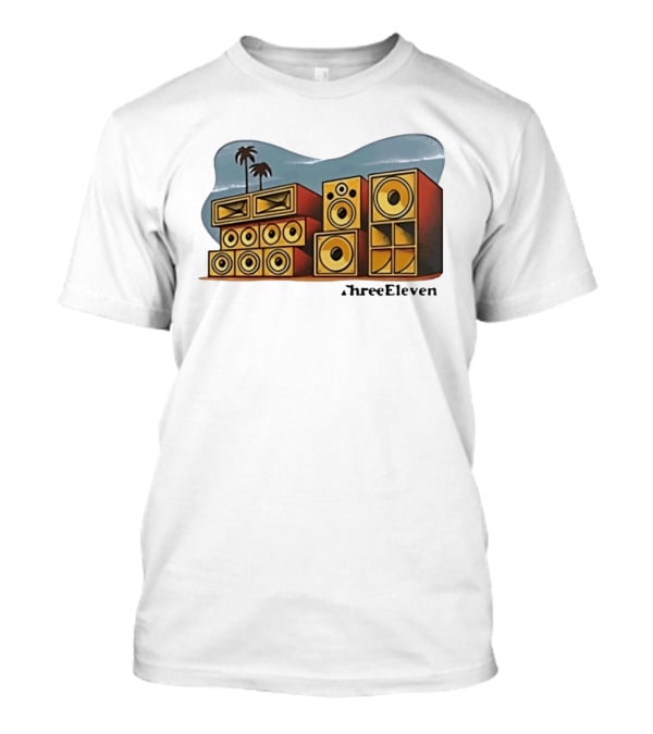 ThreeEleven Sound System Speaker Stack Reggae With Palm Trees T-Shirt