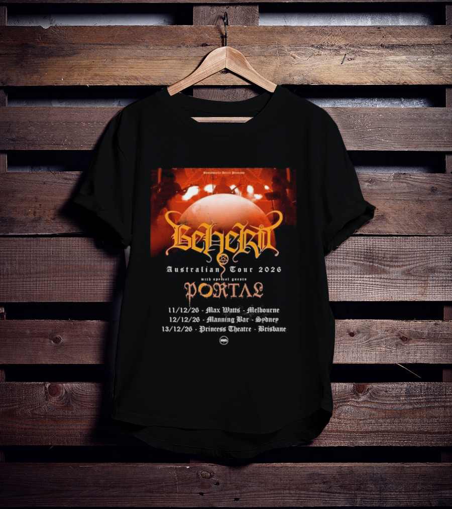 Sombre Dessein Beherit Australian Tour 2026 Special Guests Portal Tour Dates T-Shirt