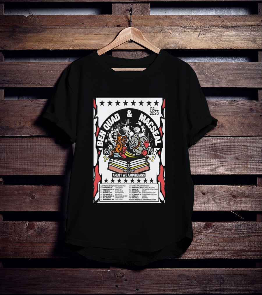 Ben Quad And Macseal Fall 2026 Tour Aren't We Amphibians Co Headliner T-Shirt