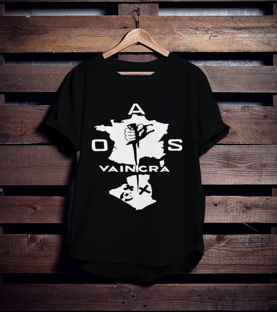 OAS Vaincra France Algeria Map Hand Dagger T-Shirt