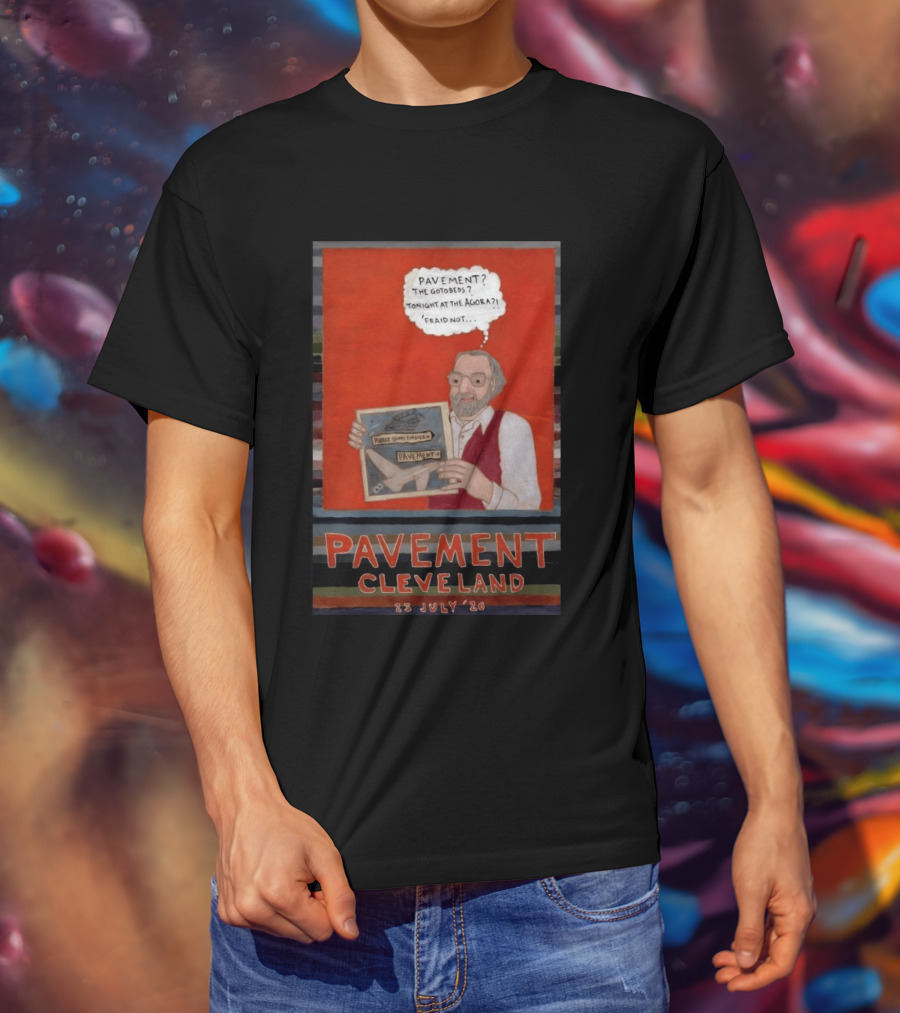Pavement Cleveland July 23 2026 Illustration With Person Holding Framed T-Shirt