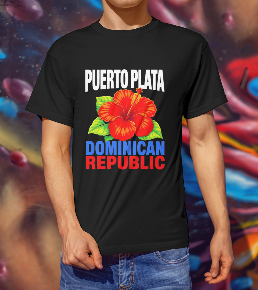 Puerto Plata Dominican Republic Hibiscus Flower Vibrant Island Souvenir T-Shirt