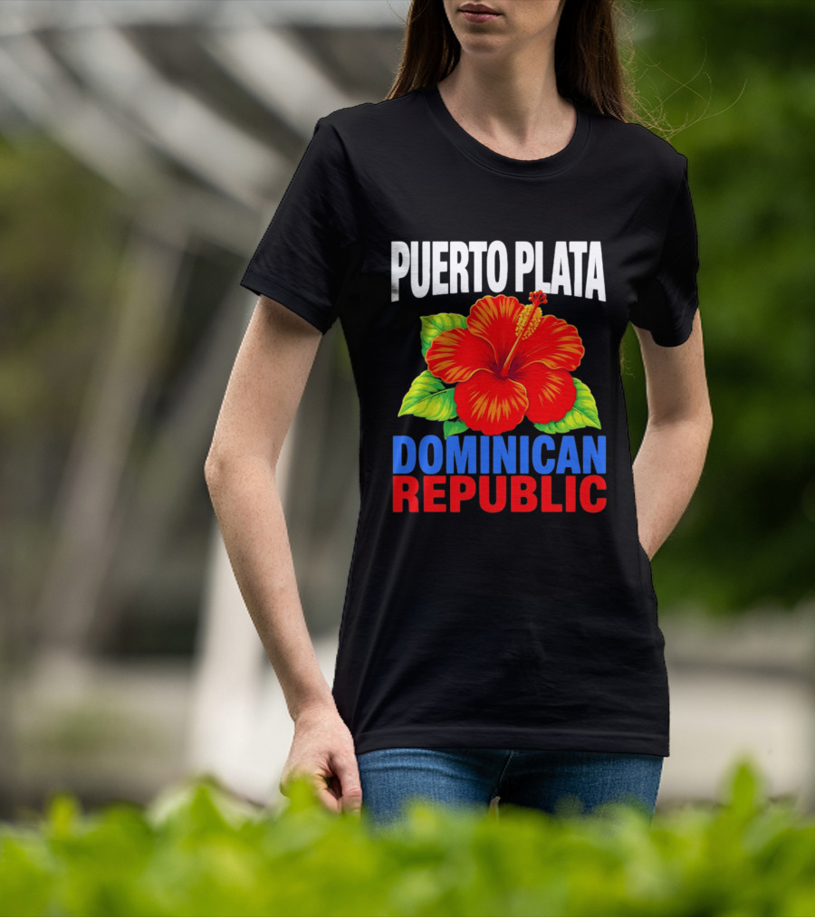 Puerto Plata Dominican Republic Hibiscus Flower Vibrant Island Souvenir T-Shirt