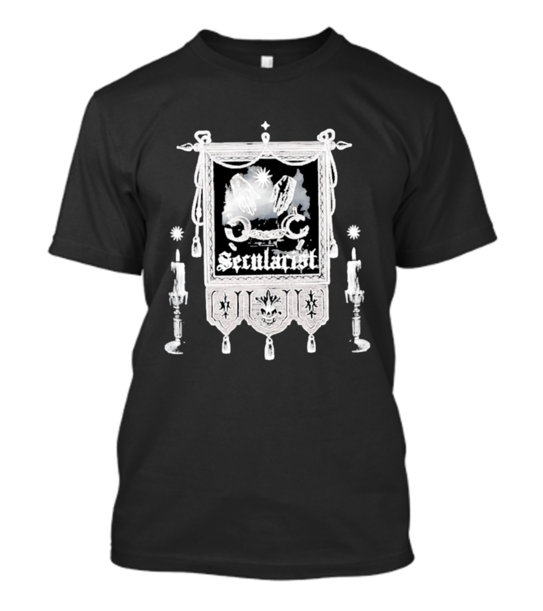 Secularist Symbolism With Chains And Wings On Tapestry T-Shirt