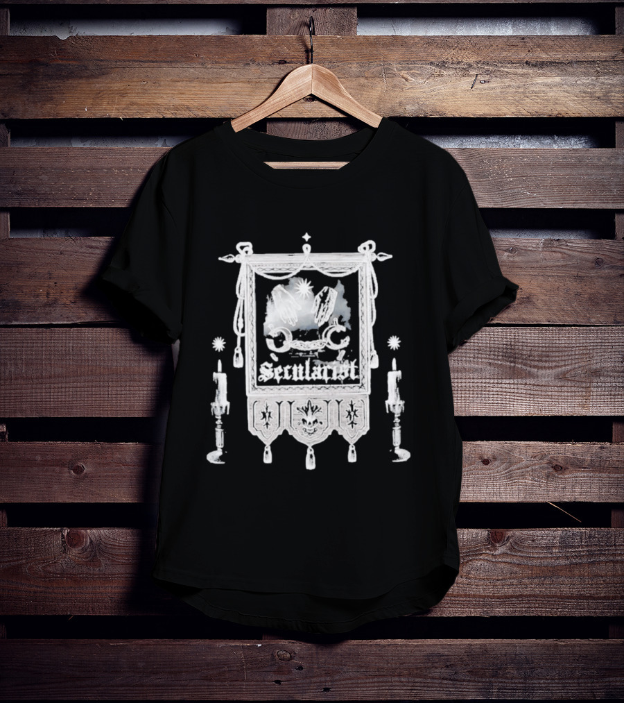 Secularist Symbolism With Chains And Wings On Tapestry T-Shirt