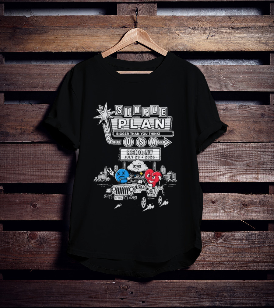 Simple Plan USA Reno NV Grand Theatre July 29 2026 Event T-Shirt