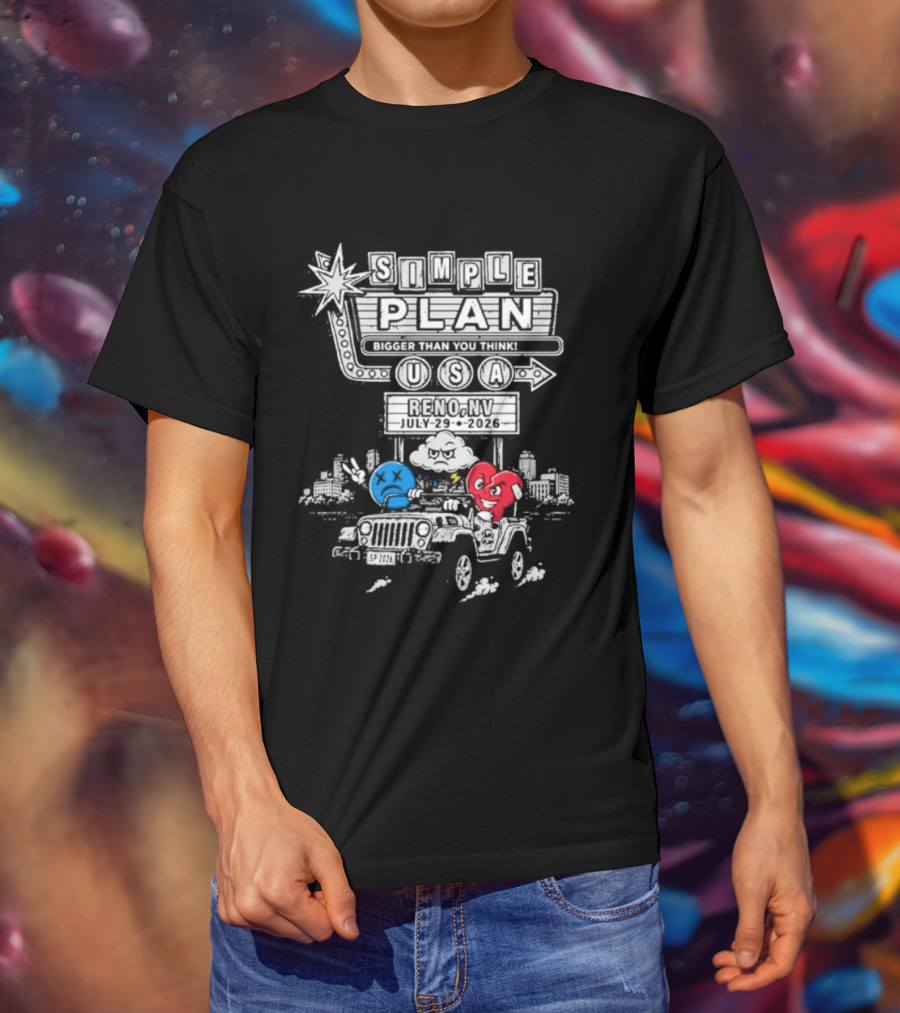 Simple Plan USA Reno NV Grand Theatre July 29 2026 Event T-Shirt