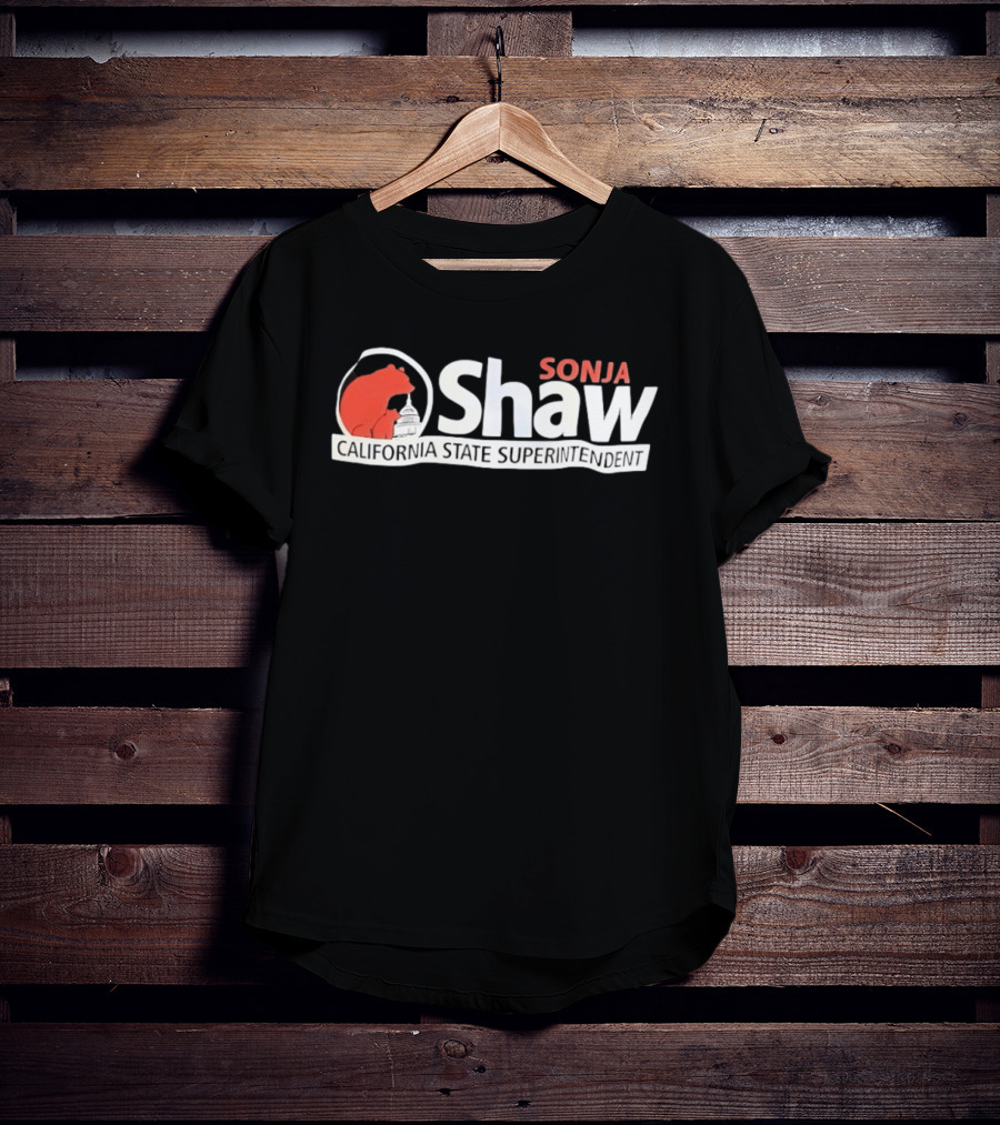 SONJA SHAW California State Superintendent Red Bear California Capitol T-Shirt