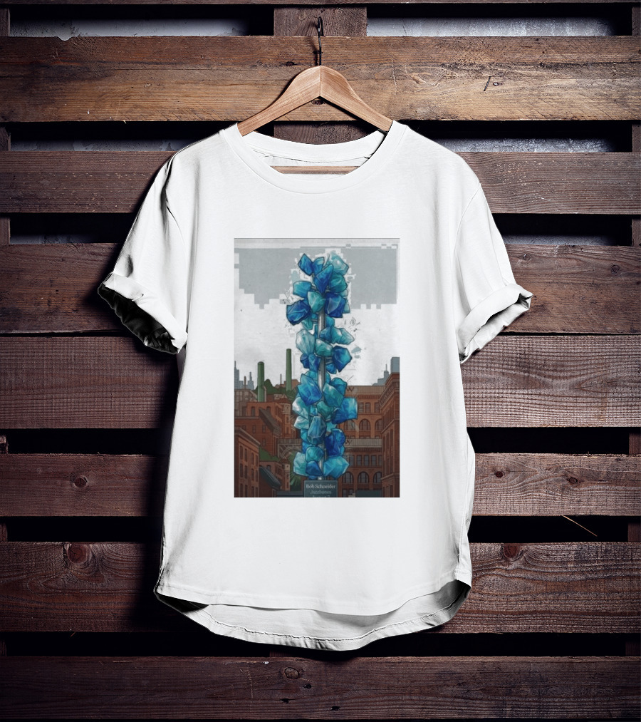 Bob Schneider Jazzbones Tacoma Washington August 7 2026 Blue Crystal Cityscape T-Shirt