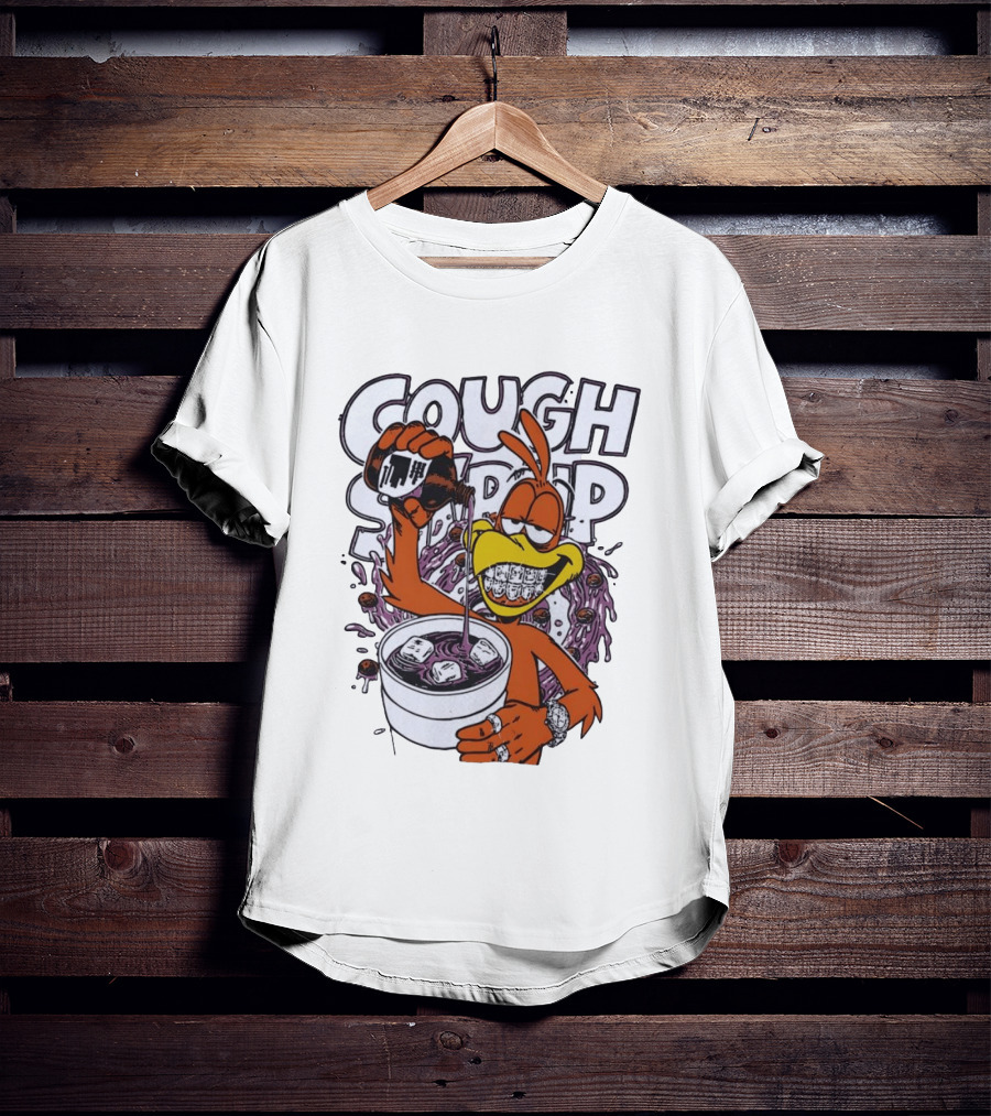Cough Syrup Toucan Purple Drink Ice Braces Cartoon T-Shirt