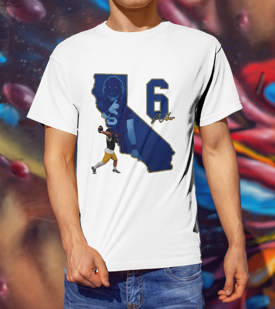 Dane Weber Number 6 California Golden Bears NCAA Map T-Shirt