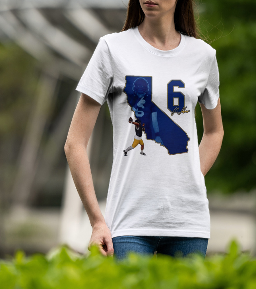 Dane Weber Number 6 California Golden Bears NCAA Map T-Shirt