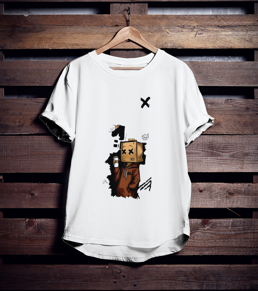 Good Person Box Head Drinking Coffee T-Shirt