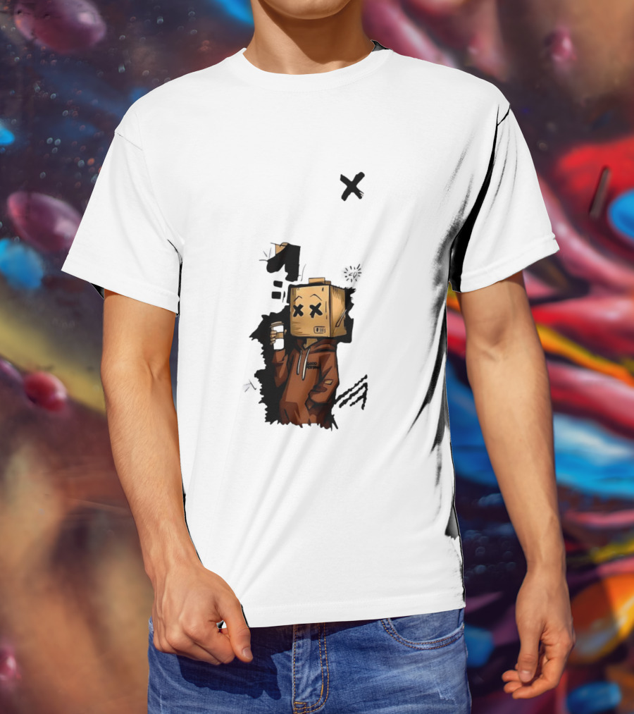Good Person Box Head Drinking Coffee T-Shirt
