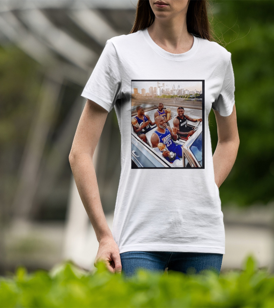 Lebron James Lakers Cavaliers Heat Champions Trophies Parade T-Shirt