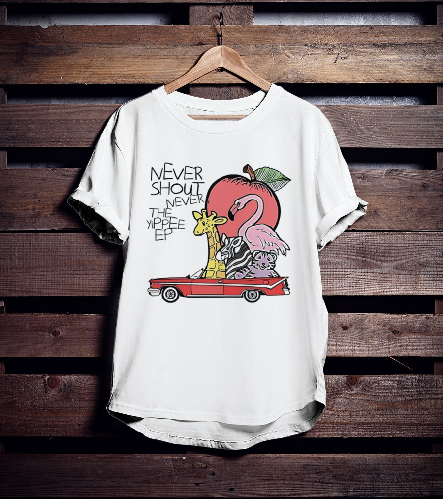 Never Shout Never The Yippee EP Flamingo Giraffe Panda Christofer Drew T-Shirt