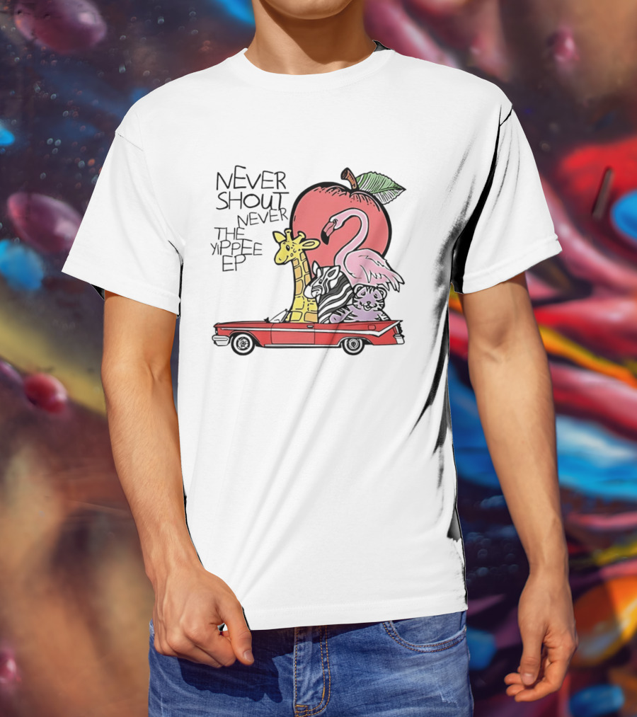 Never Shout Never The Yippee EP Flamingo Giraffe Panda Christofer Drew T-Shirt