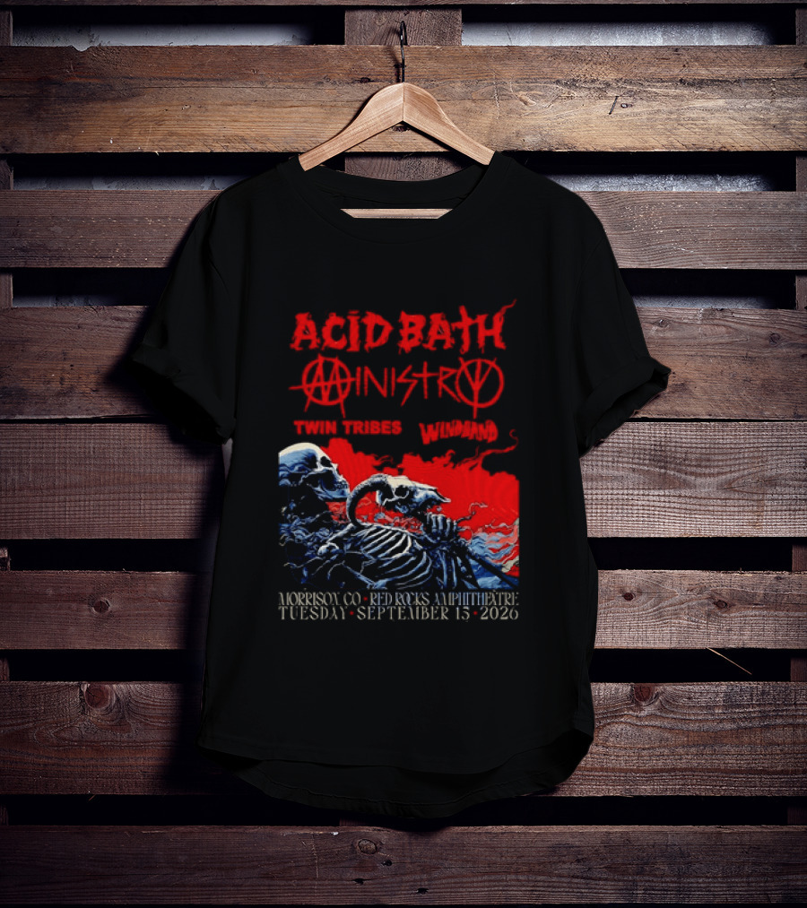 Acid Bath Ministry Twin Tribes Windhand Red Rocks Amphitheatre September 2026 Concert T-Shirt