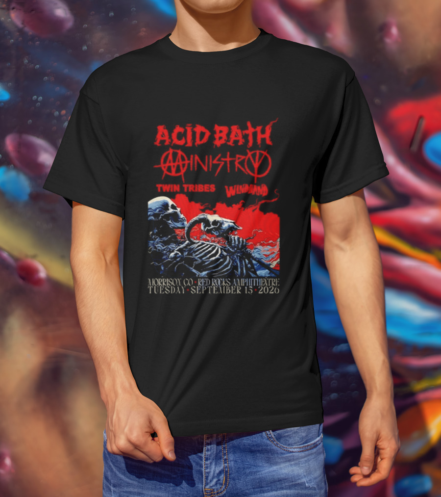 Acid Bath Ministry Twin Tribes Windhand Red Rocks Amphitheatre September 2026 Concert T-Shirt
