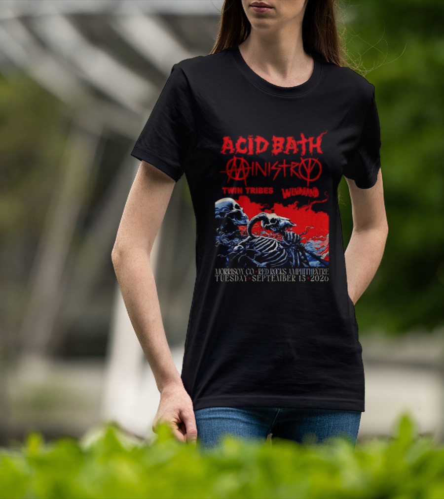 Acid Bath Ministry Twin Tribes Windhand Red Rocks Amphitheatre September 2026 Concert T-Shirt