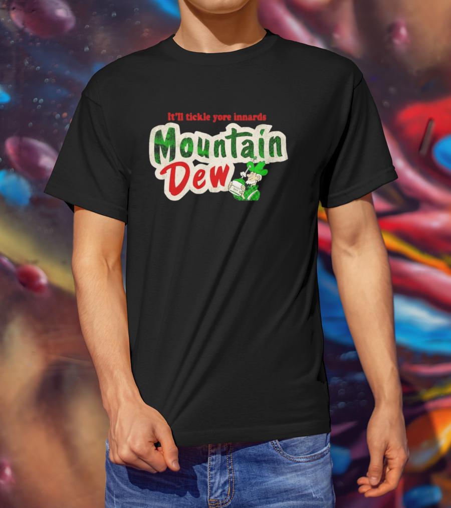 It'll Tickle Yore Innards Mountain Dew Classic Vintage Look T-Shirt