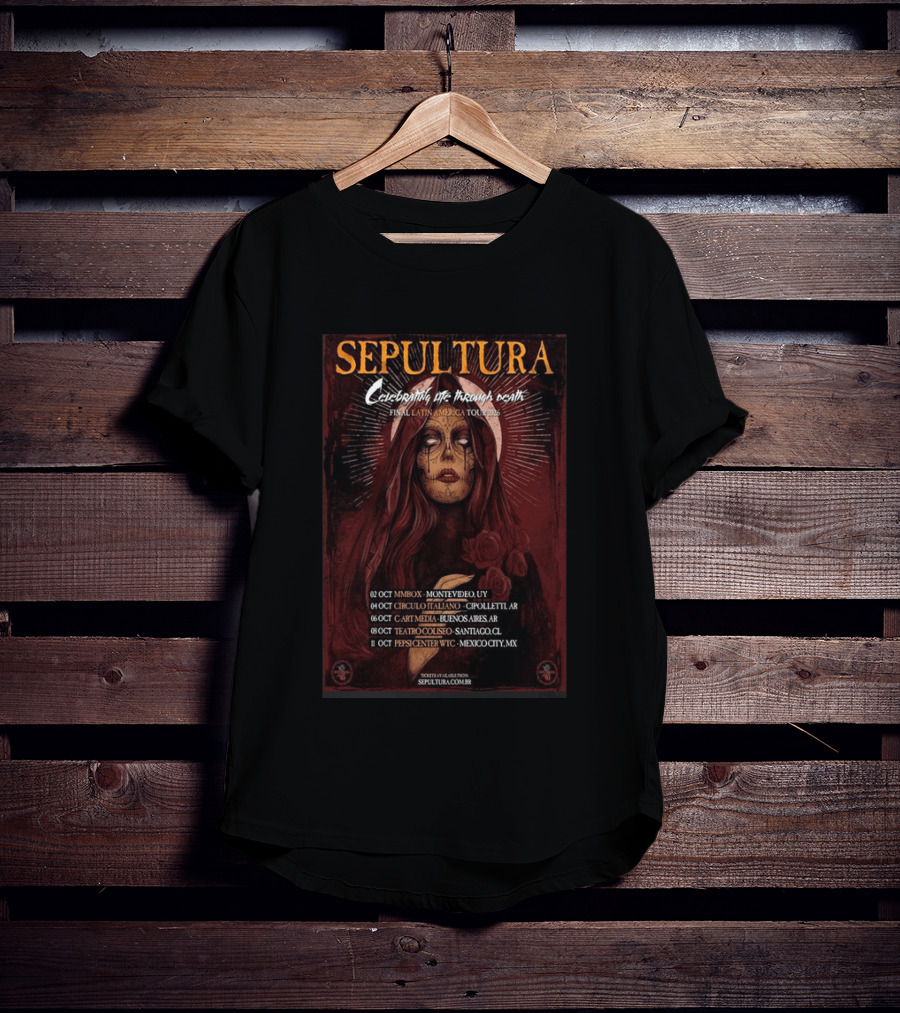 Sepultura Celebrating The Thorn Of Death Final Latin America Tour 2026 T-Shirt