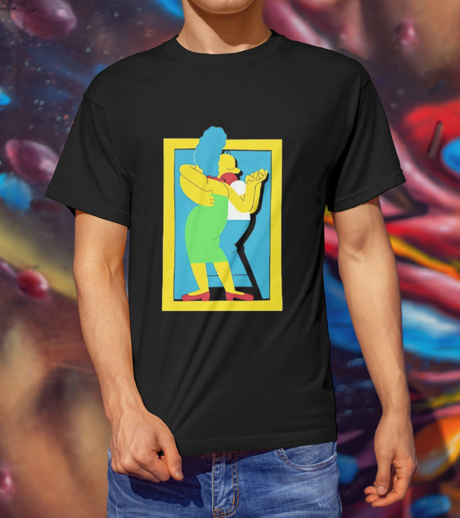 Simps Dance Iconic Cartoon Couple Embrace T-Shirt
