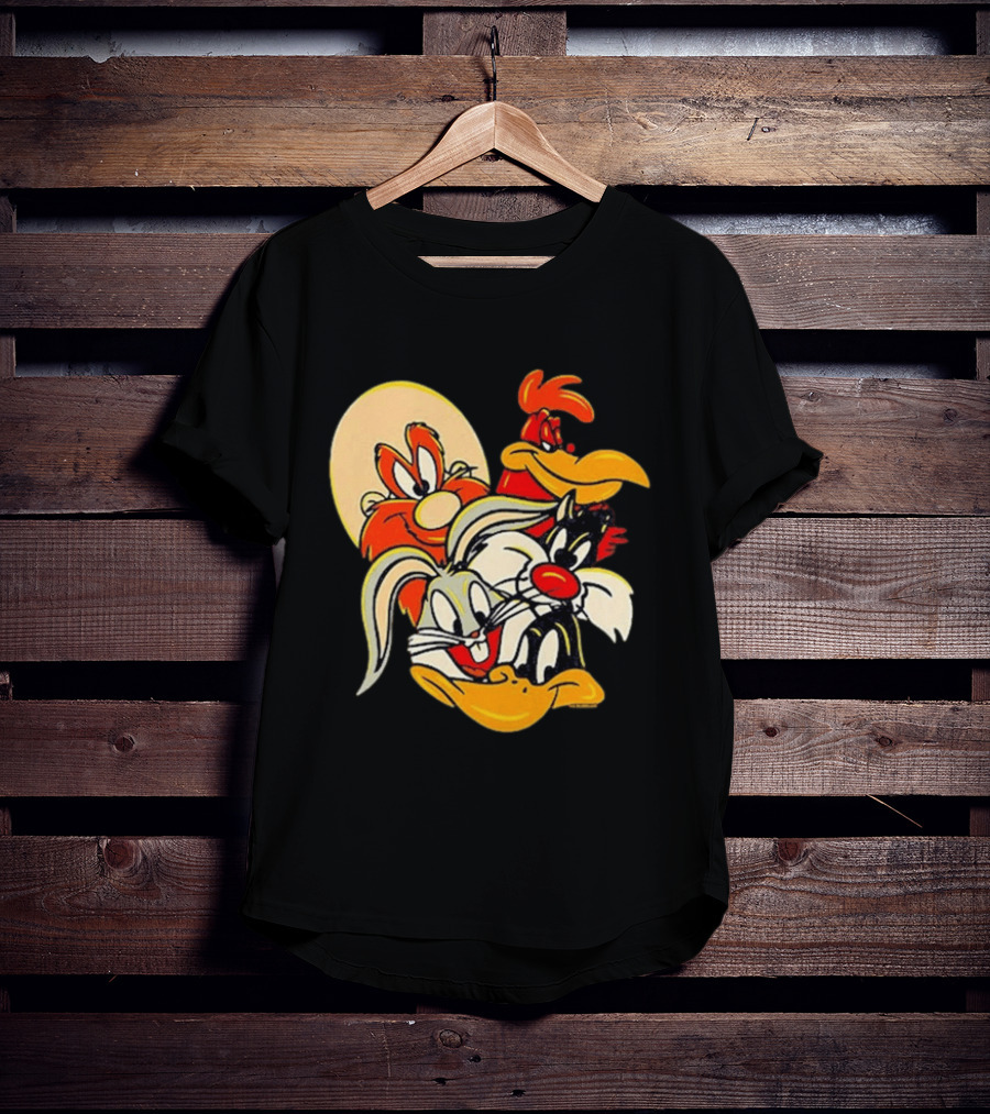 Looney Tunes Smiling Faces Bugs Bunny Sylvester Foghorn Leghorn Taz T-Shirt