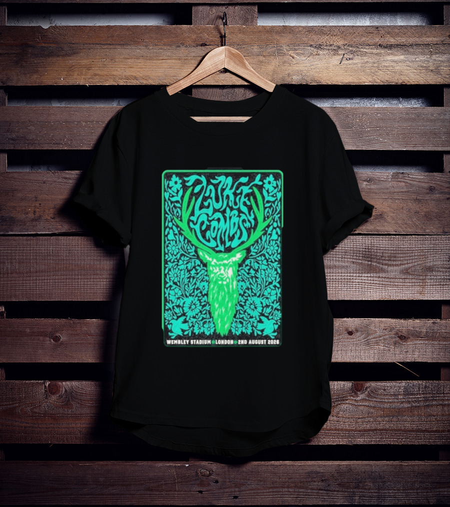 Luke Combs Wembley Stadium London August 2 2026 Deer Antlers Floral T-Shirt