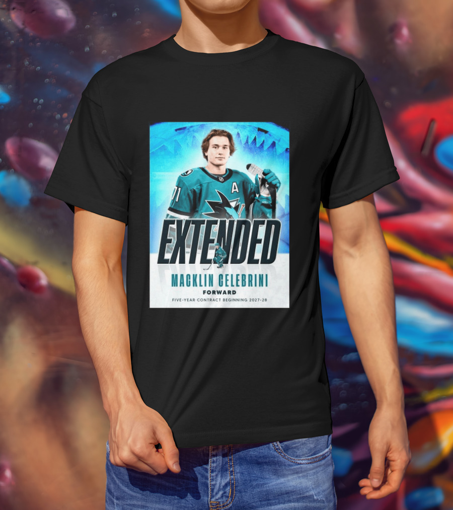 Extended Macklin Celebrini Forward Five Year Contract Beginning 2027 28 T-Shirt