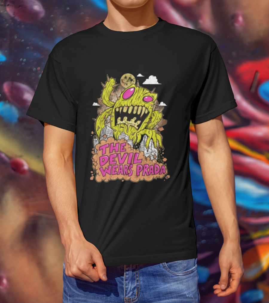 The Devil Wears Prada Cactuszilla Monster In Cityscape T-Shirt