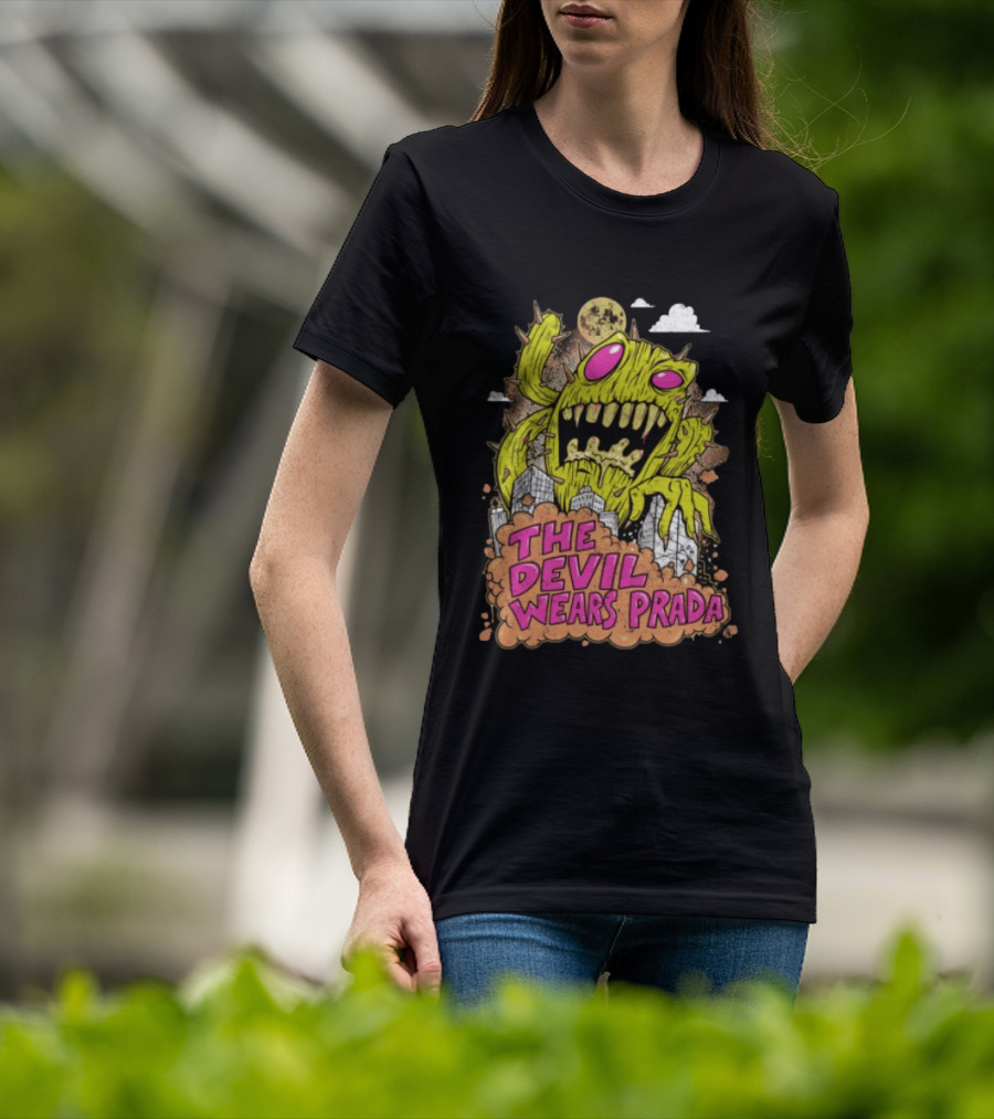 The Devil Wears Prada Cactuszilla Monster In Cityscape T-Shirt