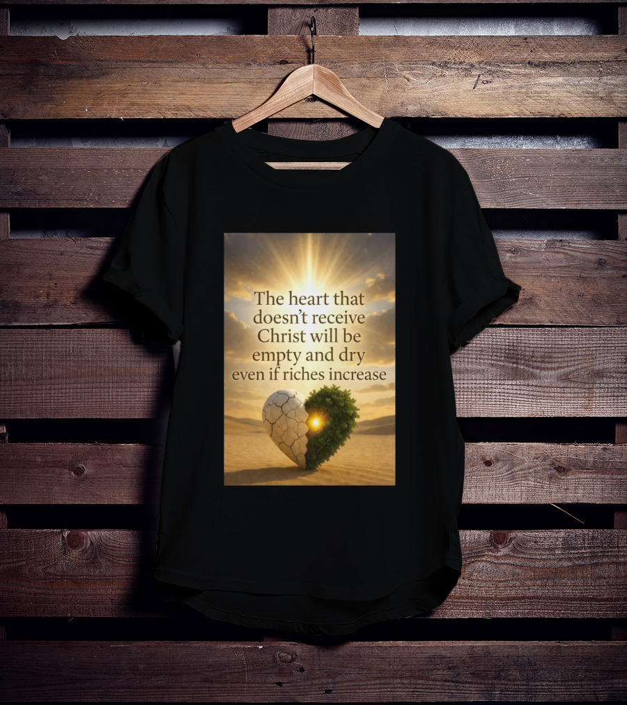 The Heart Doesn't Receive Christ Will Be Empty And Dry Even If Riches Increase Perfect Christian Spiritual Wisdom T-Shirt