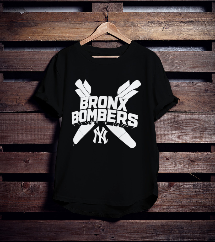 New York Yankees Bronx Bombers NY Logo With Baseball Bats T-Shirt