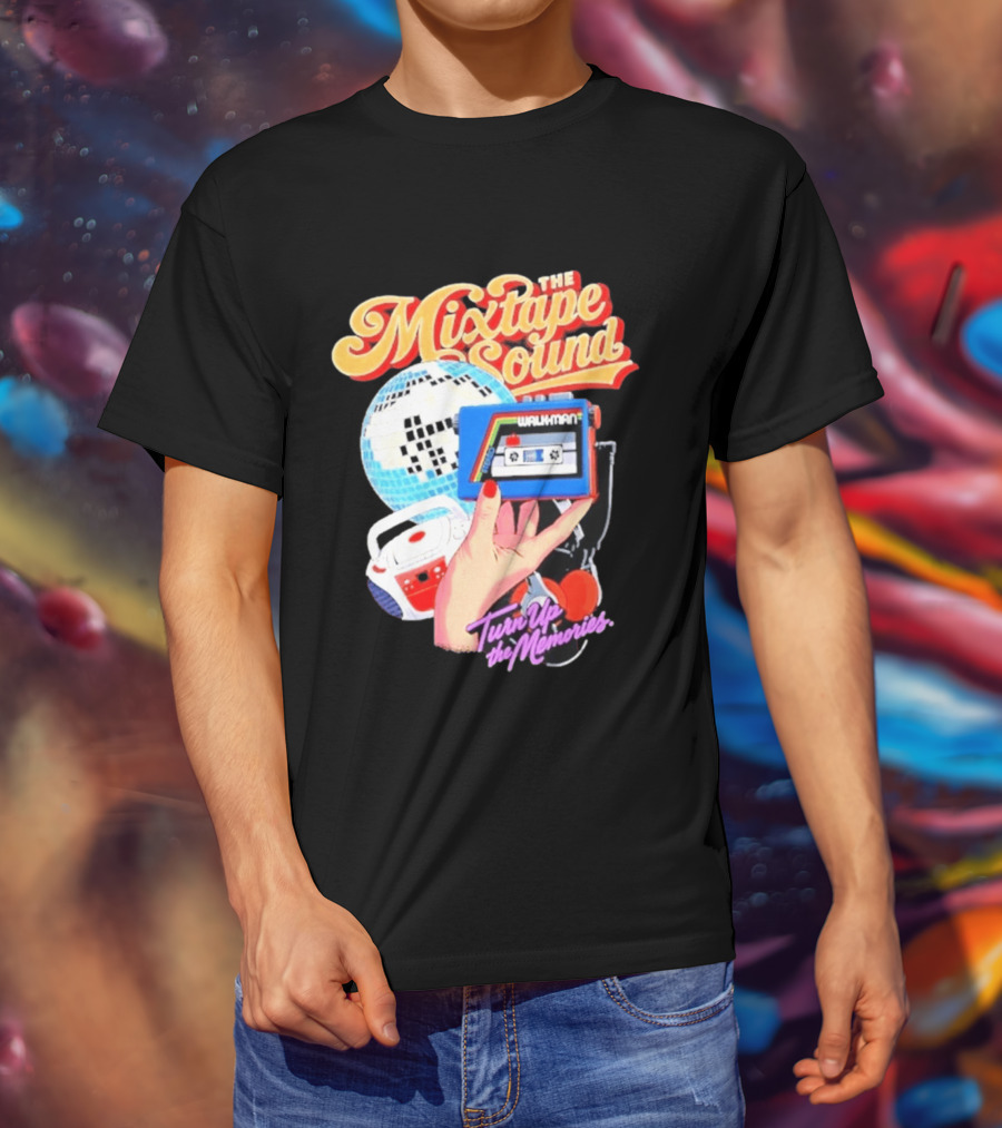 The Mixtape Sound Walkman Turn Up The Memories Disco Vibes T-Shirt