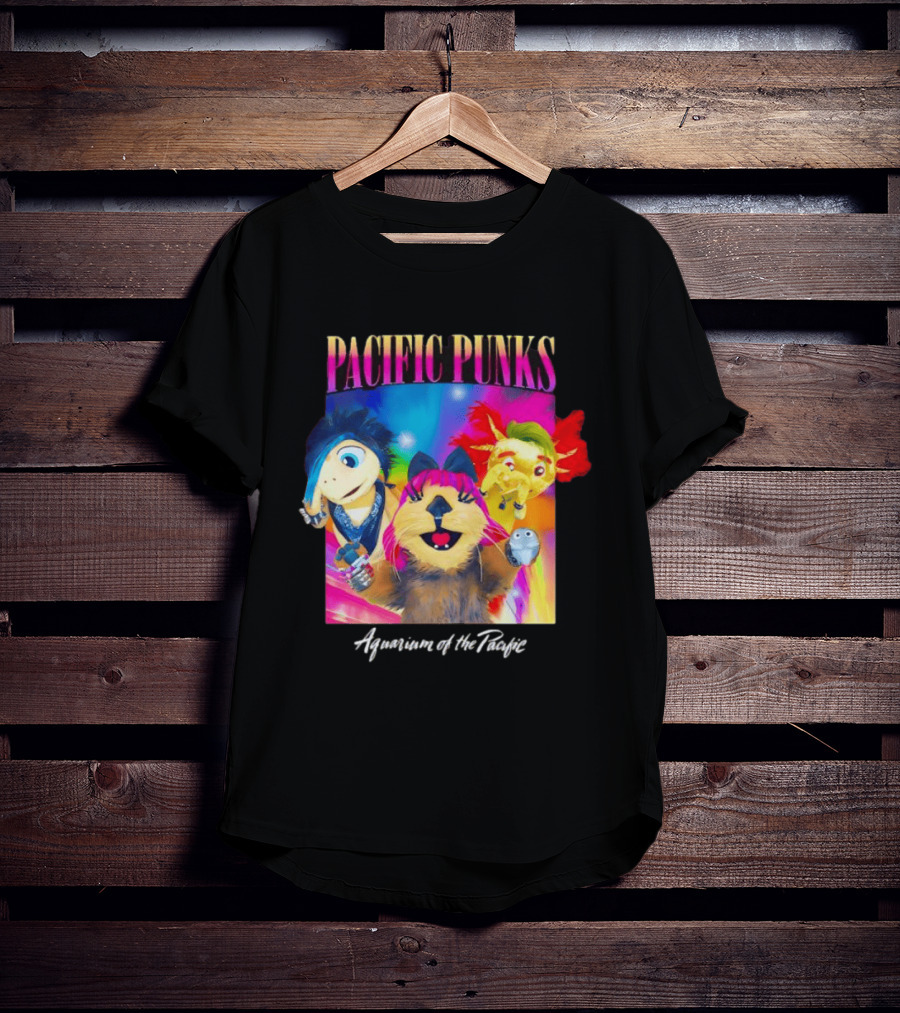 Pacific Punks Aquarium Of The Pacific Puppet Characters Colorful T-Shirt