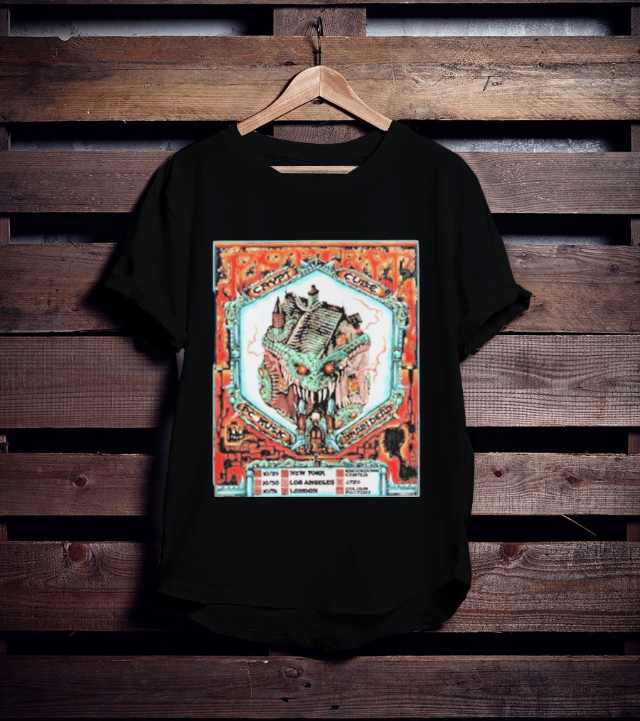 Pop Crypt Crypto Graphic Cube PC Music Brain Dead 2026 Tour New York Los Angeles London T-Shirt