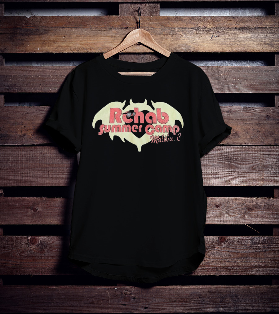 Rehab Summer Camp Malibu C Distressed Bat Wing T-Shirt