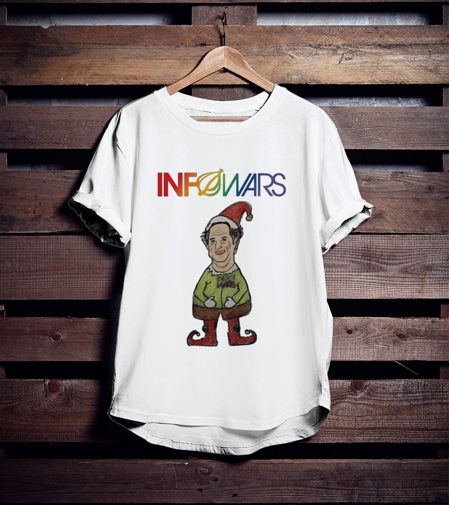 Infowars Elf Christmas Holiday Alex Jones Festive T-Shirt