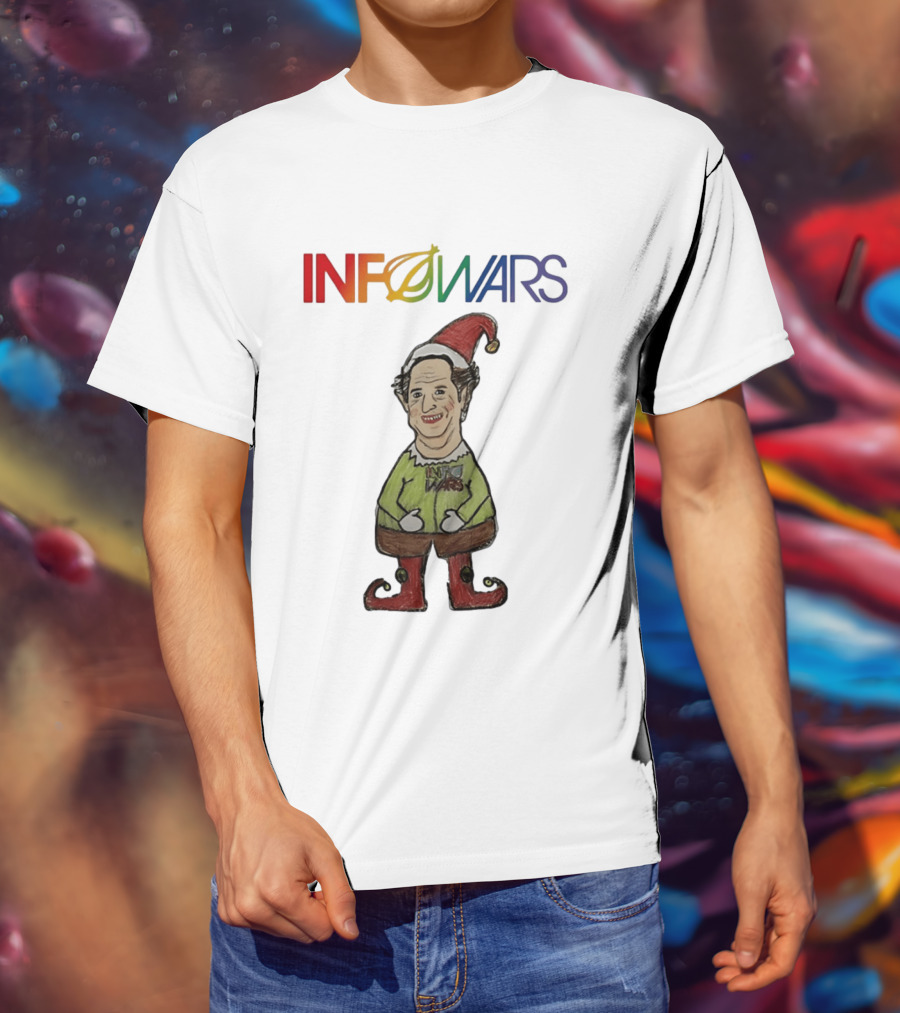 Infowars Elf Christmas Holiday Alex Jones Festive T-Shirt