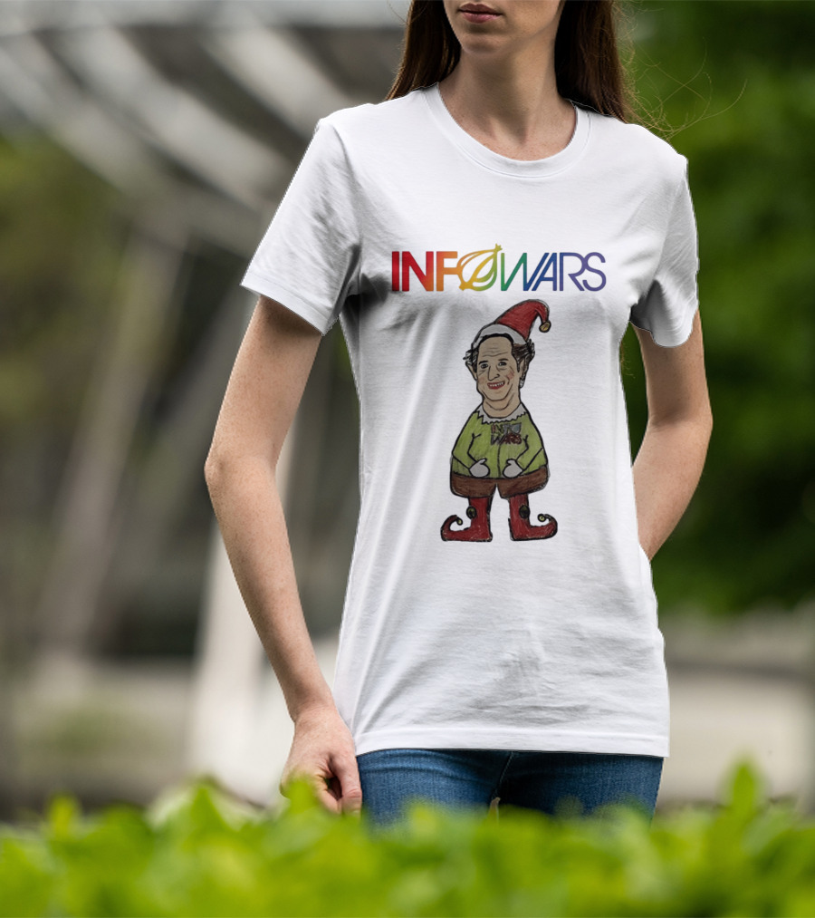 Infowars Elf Christmas Holiday Alex Jones Festive T-Shirt