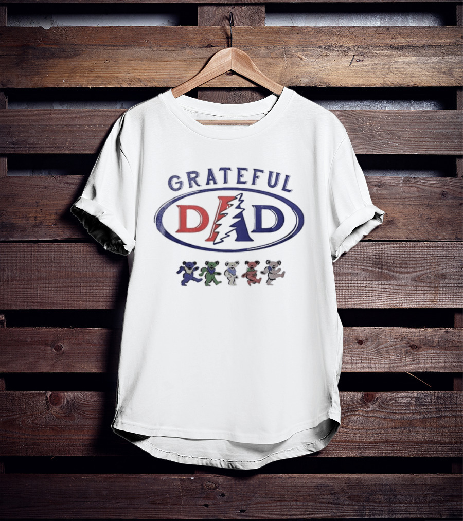 Grateful Dad Father's Day With Dancing Bears And Lightning Bolt T-Shirt