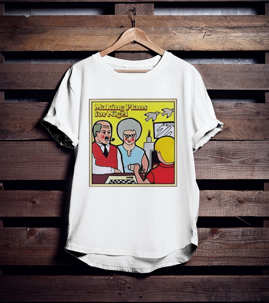 Making Plans For Nigel XTC New Wave English Rock Scene Yellow Background Birds Family T-Shirt