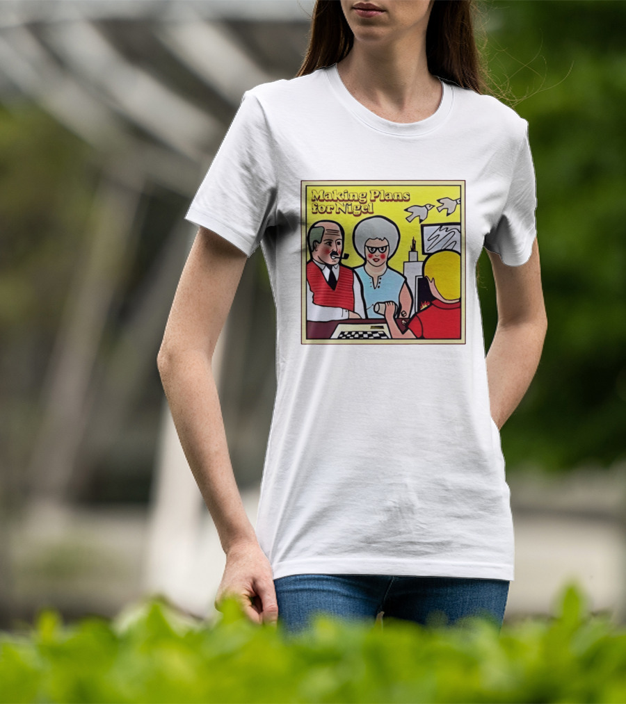 Making Plans For Nigel XTC New Wave English Rock Scene Yellow Background Birds Family T-Shirt