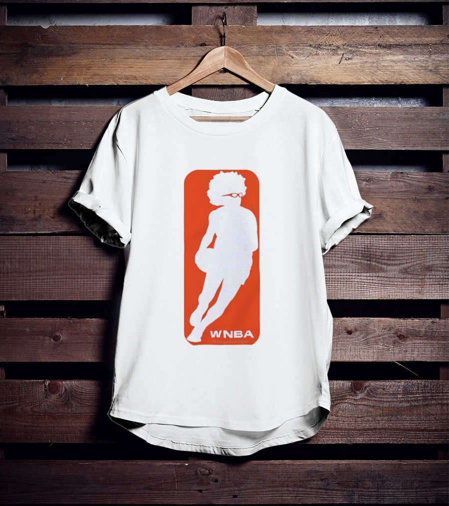 WNBA Maplewedgie Basketball Player White Silhouette On Orange T-Shirt