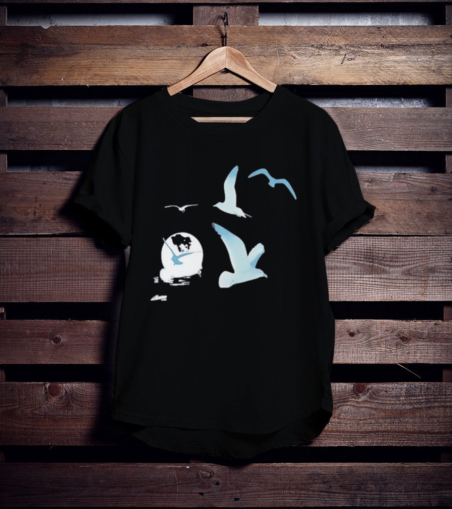 1989 Seagull Boxy Flock In Flight Retro Aesthetic T-Shirt